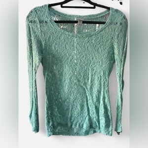 Y2KVanity Lace Blouse - Teal
